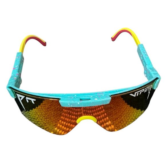 Pit Viper The Playmate 2000s Sunglasses Fair Preowned Retro Shield Sport Active - Picture 2 of 15